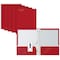 Better Office Products 2 Pocket Glossy Laminated Paper Folders Portfolio With Prongs, Letter Size, Red, 25PK 84283 - alternate 1